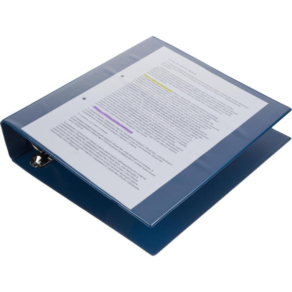 Папка на 4-х кольцах Панорама Attache А4 75 мм синяя до 500 листов