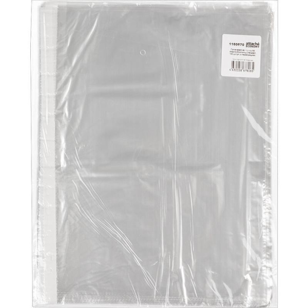 Файл-вкладыш Attache Economy A4 гладкий прозрачный 100 штук в упаковке