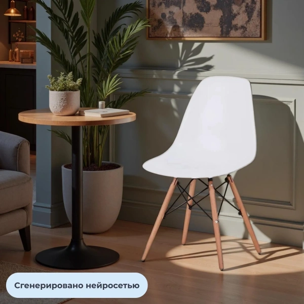 Стул обеденный Комус Мебель Fjord  белый (пластик, дерево/металл)