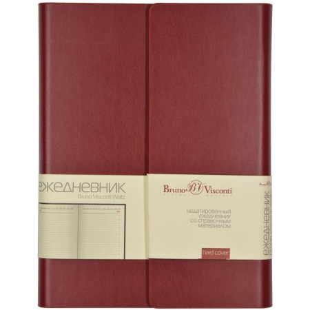Ежедневник недатированный Bruno Visconti Waltz искусственная кожа A5 136 листов бордовый (154х210 мм) (артикул производителя 3-543/03)