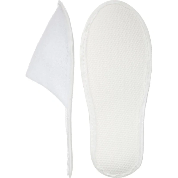 Тапочки одноразовые Премиум отель 3 махровые закрытый мыс подошва 3 мм  белые (100 пар в упаковке)