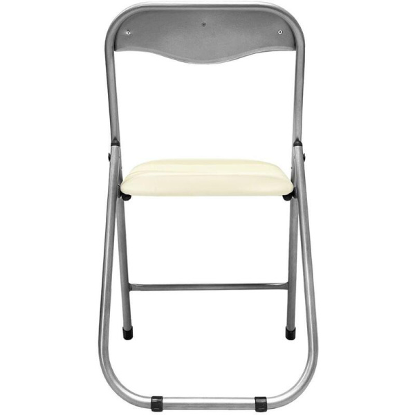 Стул складной РС 04 слоновая кость/серебро (искусственная кожа)
