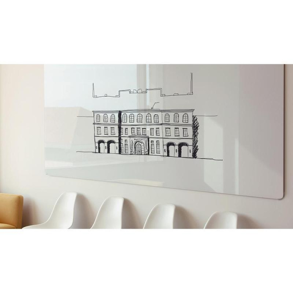 Доска стеклянная 100x200 см магнитно-маркерная белая Attache Premium