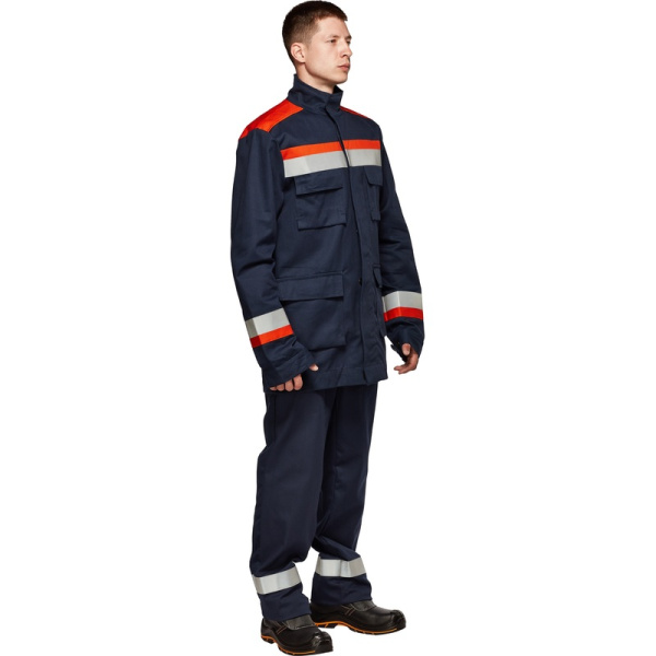 Костюм для защиты от электродуги Энергия летний синий/оранжевый 13.2  кал/см2 (размер 52-54, рост 170-176)