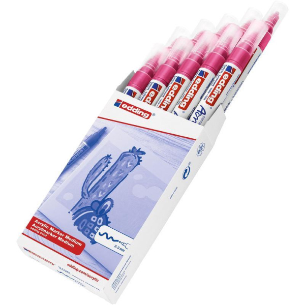 Маркер акриловый Edding 5100 фуксия (толщина линии 2-3 мм)