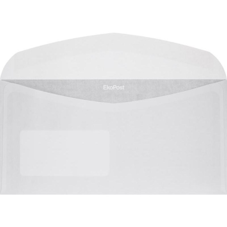 Конверт почтовый Bong С65 (114x229 мм) белый с клеем автомат правое окно (1000 штук в упаковке)