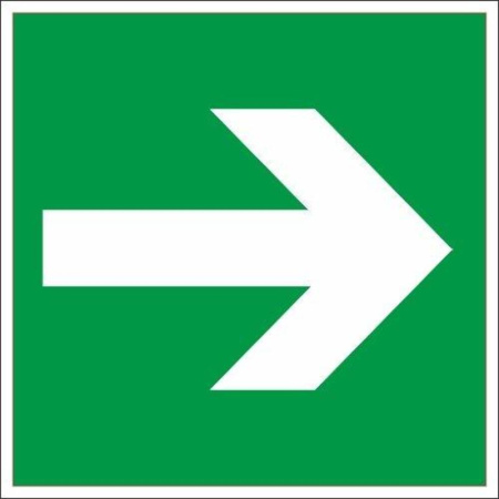 Знак безопасности Направляющая стрелка Е02-01 (200х200х2 мм, пластик, фотолюминесцентный)