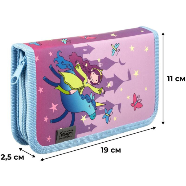 Пенал односекционный Комус Класс Elf girl розовый