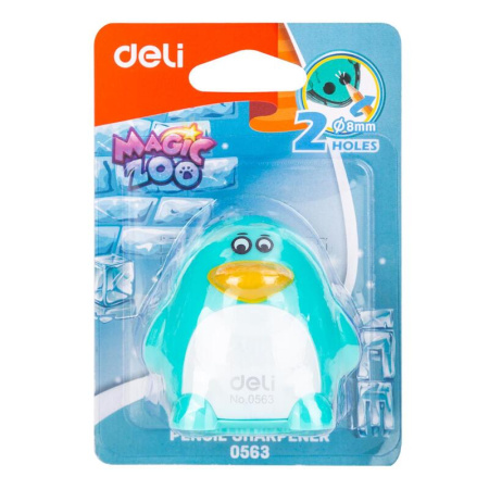 Точилка для карандашей Deli Пингвин E0563 с контейнером пластиковая