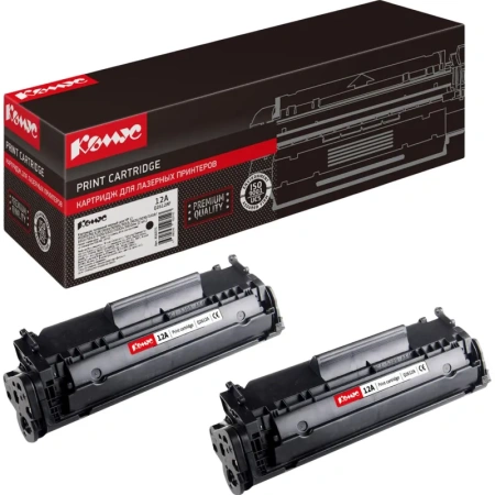 Картридж лазерный Комус 12A Q2612AF для HP черный совместимый (двойная упаковка)