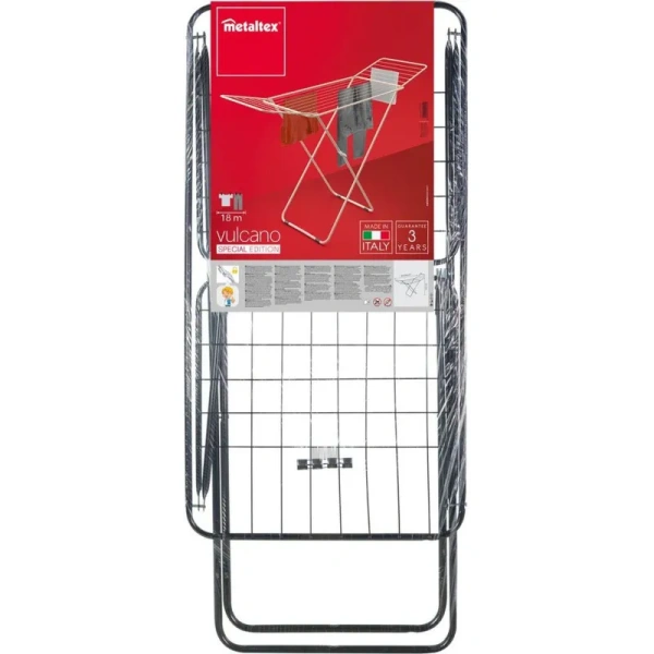 Сушилка для белья напольная складная Metaltex Vulcano (180x55x100 см)  чёрная