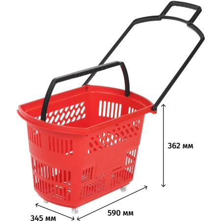 Корзина-тележка Комус Мебель B35C.ECO.RD.BL пластик красный/чёрный