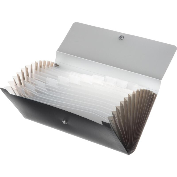 Папка-органайзер Deli А6 черная 13 отделений (260х140 мм)