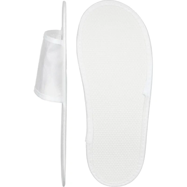 Тапочки одноразовые Спанпро МЭФ2-1 махровые открытый мыс подошва 2 мм  белые (100 пар в упаковке)