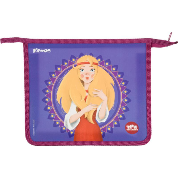 Папка для тетрадей Комус Три богатыря Аленушка А5 на молнии
