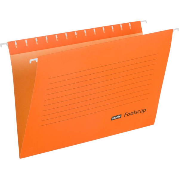 Папка подвесная Attache Foolscap до 200 листов картон оранжевая (5 штук   в упаковке)