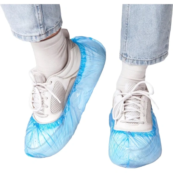 Бахилы одноразовые Elegreen Лайт-H полиэтиленовые облегченные 6 мкм  голубые (1.8 г, 50 пар в упаковке)