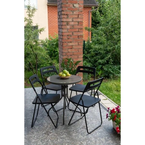 Стул раскладной Комус Мебель Folding чёрный (пластик)