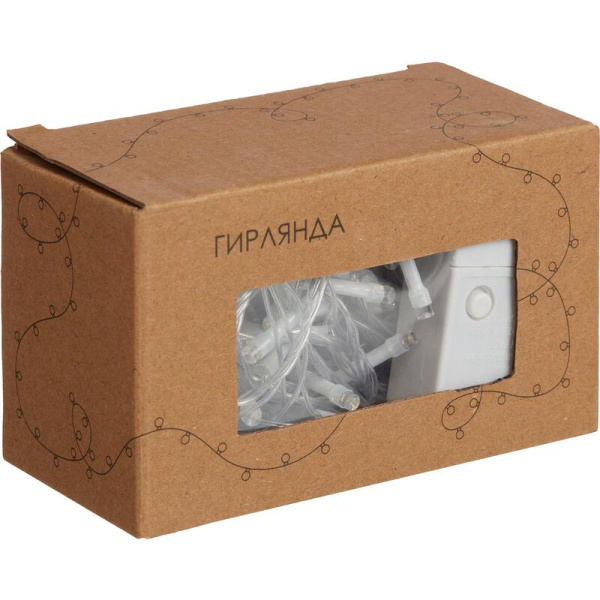 Электрогирлянда теплый белый свет 100 ламп 6 м