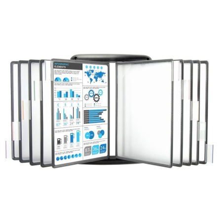 Демосистема настенная Mega Office 10 панелей черная пластиковая