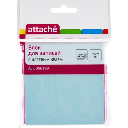 Стикеры Attache 76x76 мм голубые пастельные 100 листов