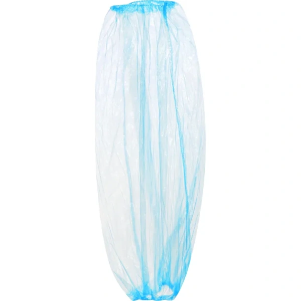 Нарукавники одноразовые полиэтиленовые синие 40 см (50 пар в  упаковке)