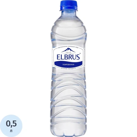 Вода минеральная Эльбрус столовая газированная 0.5 л