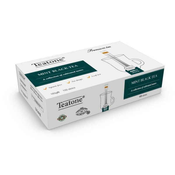 Чай Teatone черный с мятой 100 стиков