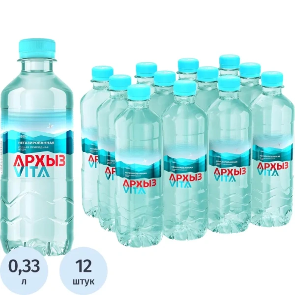 Вода минеральная Архыз Vita столовая негазированная 0.33 л