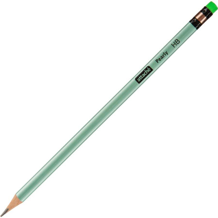 Карандаш чернографитный HB с ластиком Attache Pearly заточенный  трехгранный