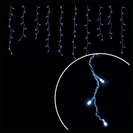 Гирлянда светодиодная Бахрома цвет голубой свет 48 светодиодов (1.5x0.5 м)