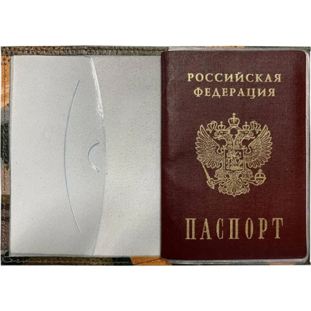 Обложка для паспорта натуральная кожа разноцветная