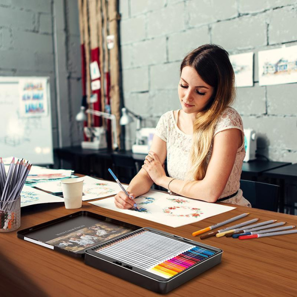 Карандаши цветные акварельные Deli липа шестигранные 48 цветов