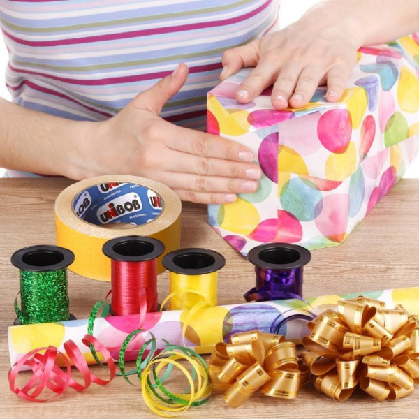 Клейкая лента двусторонняя монтажная Unibob на тканевой основе 50 мм х 25 м