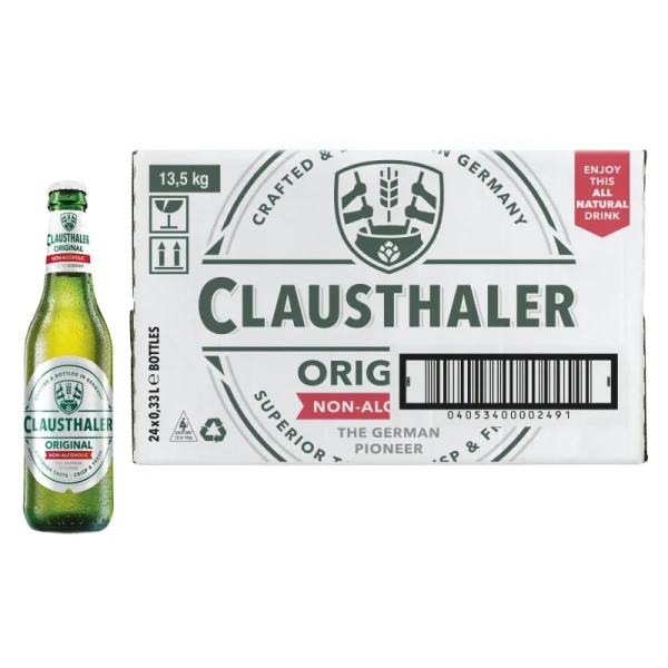 Пиво безалкогольное Clausthaler светлое фильтрованное бутылка 0.33 л