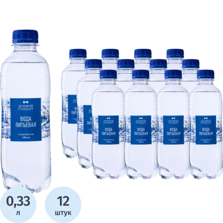 Вода питьевая Деловой Стандарт газированная 0.33 л